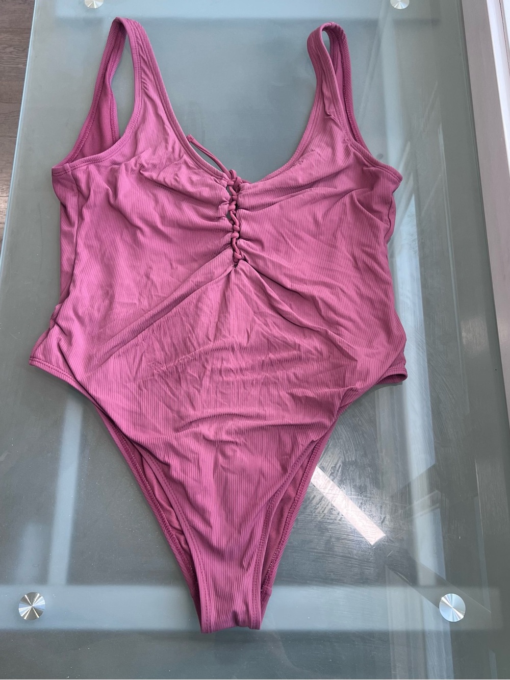 Xhilaration Mauve Pink One-Piece Swimsuit with Front Shirring